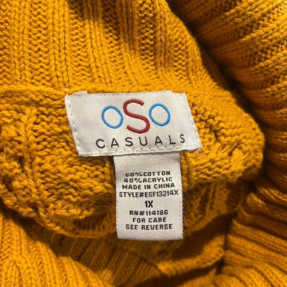 OSO Casuals Mustard Yellow Cable Knit Sweater - Picture 4 of 4